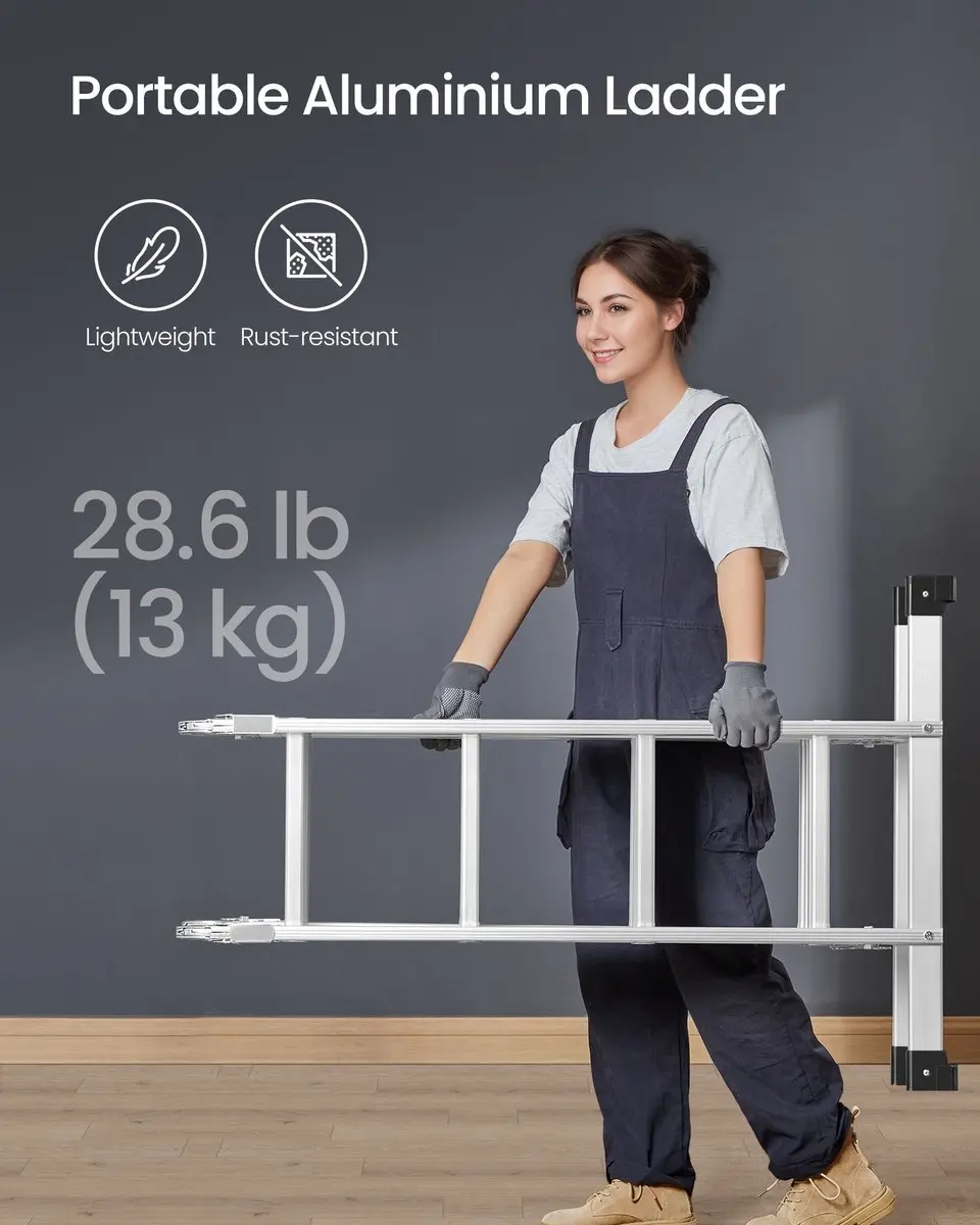 Songmics Ladder 16 Treden - 430cm - Zilver