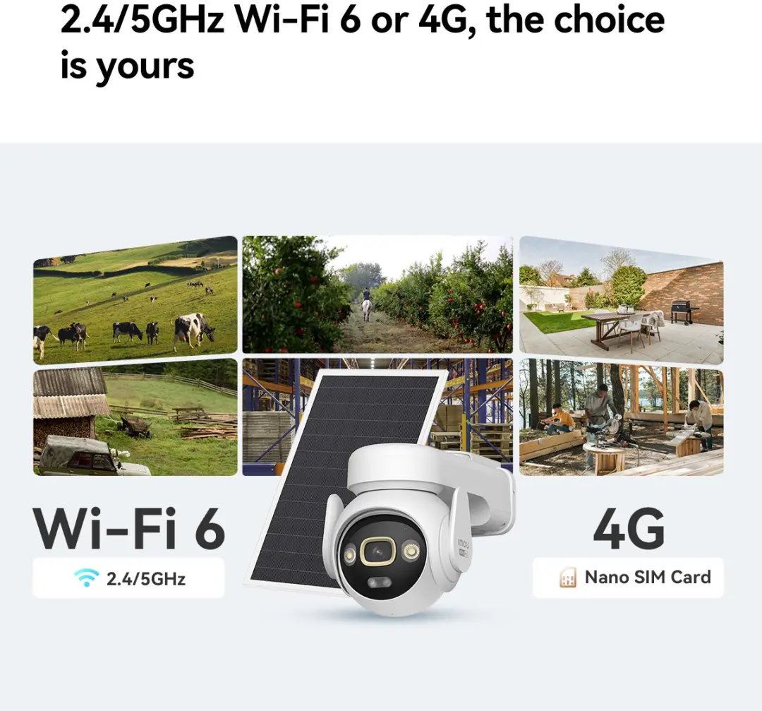 Imou AOV PT 4K IPC-SA7E-T-8M1T3 Draadloze Camera - 4G/WiFi - Zonnepaneel - Wit