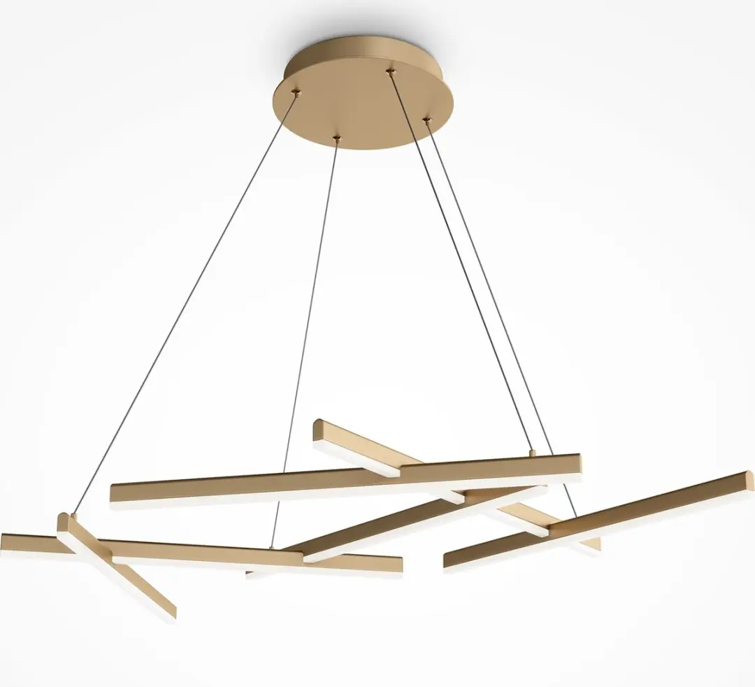 Maytoni Hanglamp Line Goud - 6 Lichtpunten 3000K