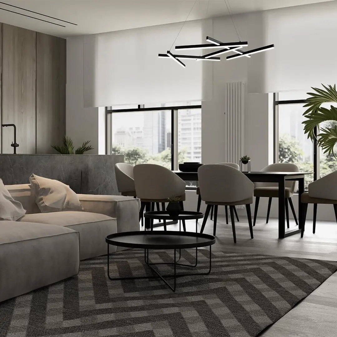 Maytoni Hanglamp Line 6x79W - Zwart
