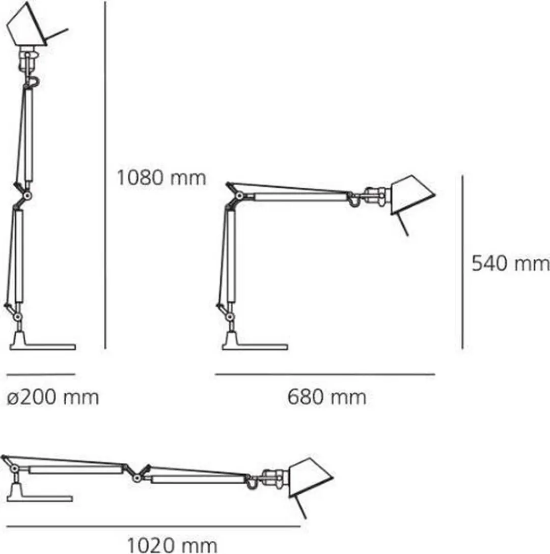 Artemide Tolomeo Mini Tafellamp - Aluminium - Ø15cm