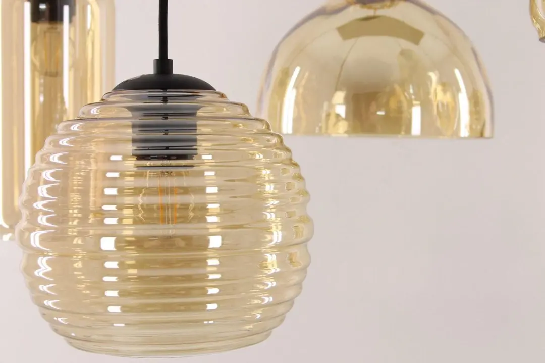 HighLight Fantasy 6L Hanglamp - Zwart/Amber