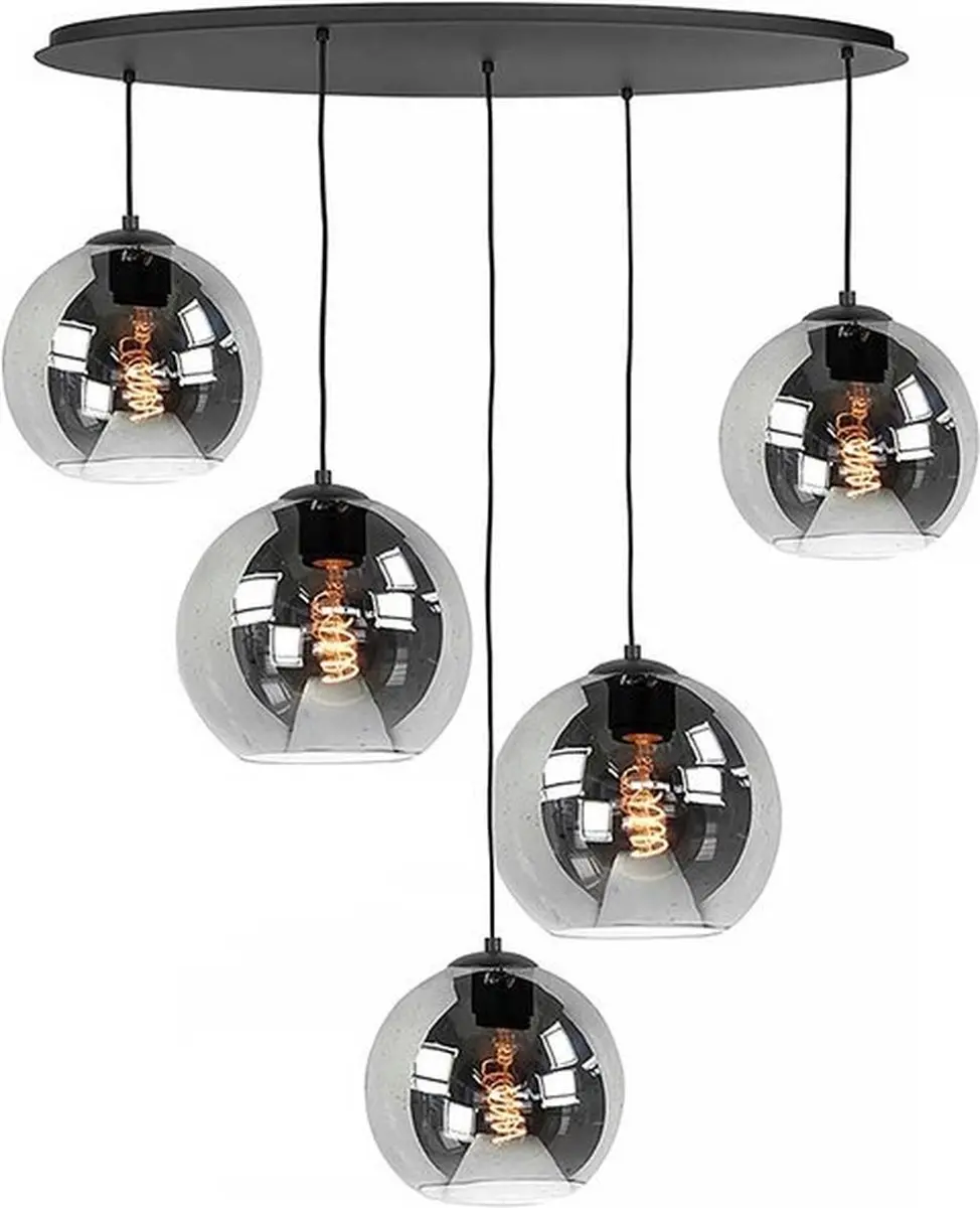 Highlight Fantasy Globe Hanglamp - 5 Lichtpunten - 1m - Zwart