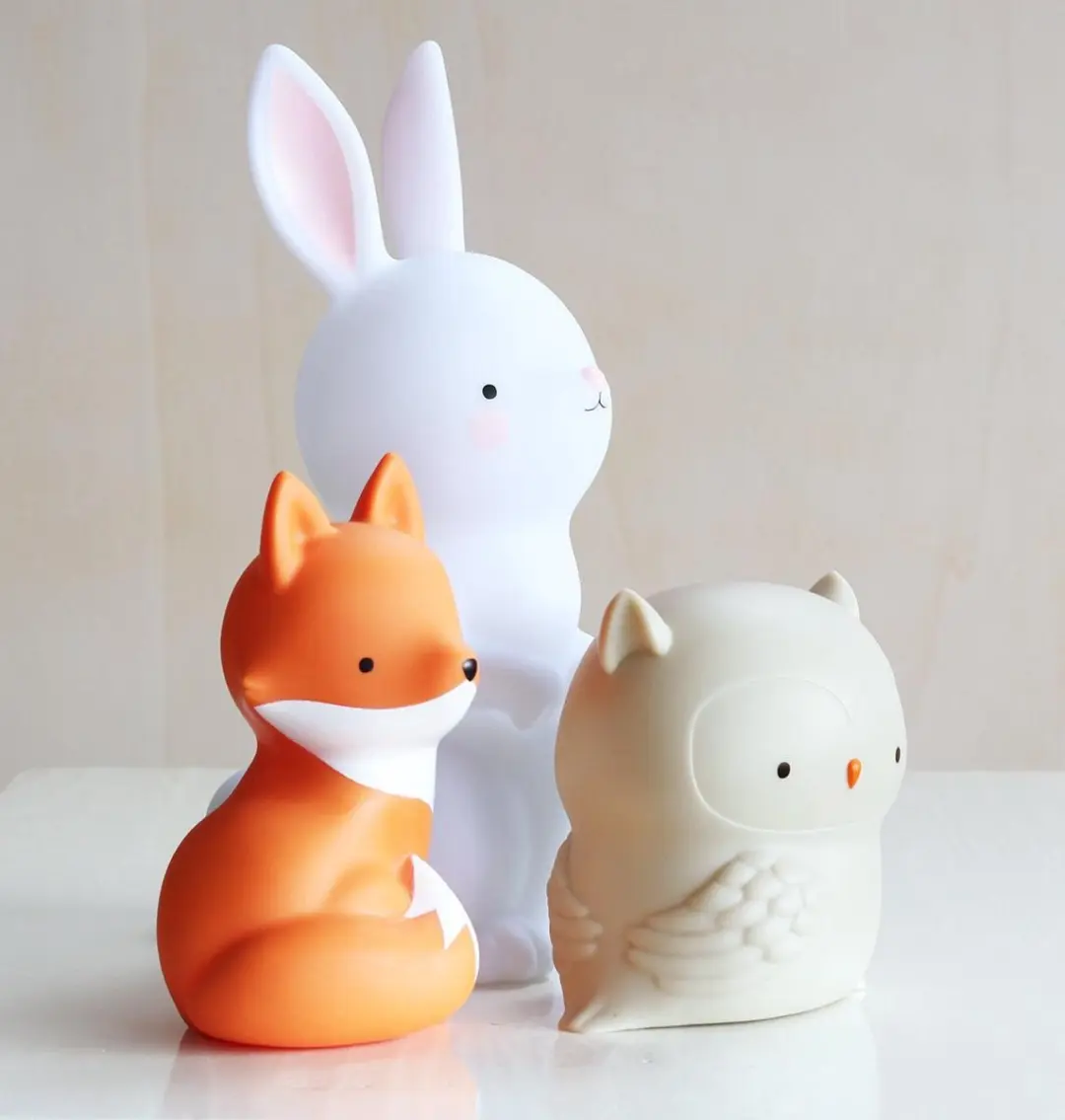 A Little Lovely Company Uil Kinderlampje - Grijs - 3x AAA