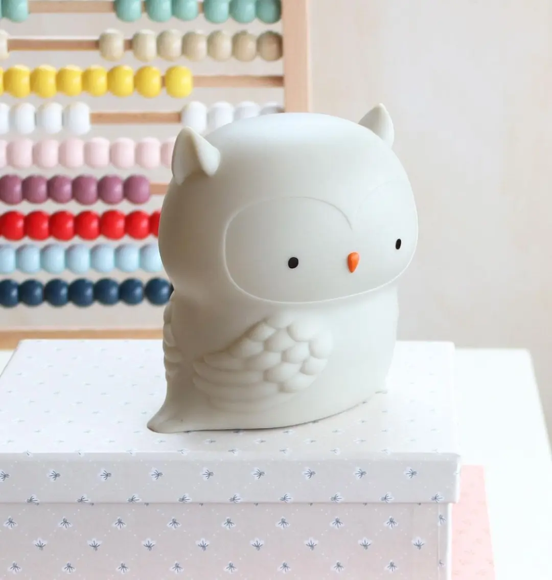 A Little Lovely Company Uil Kinderlampje - Grijs - 3x AAA