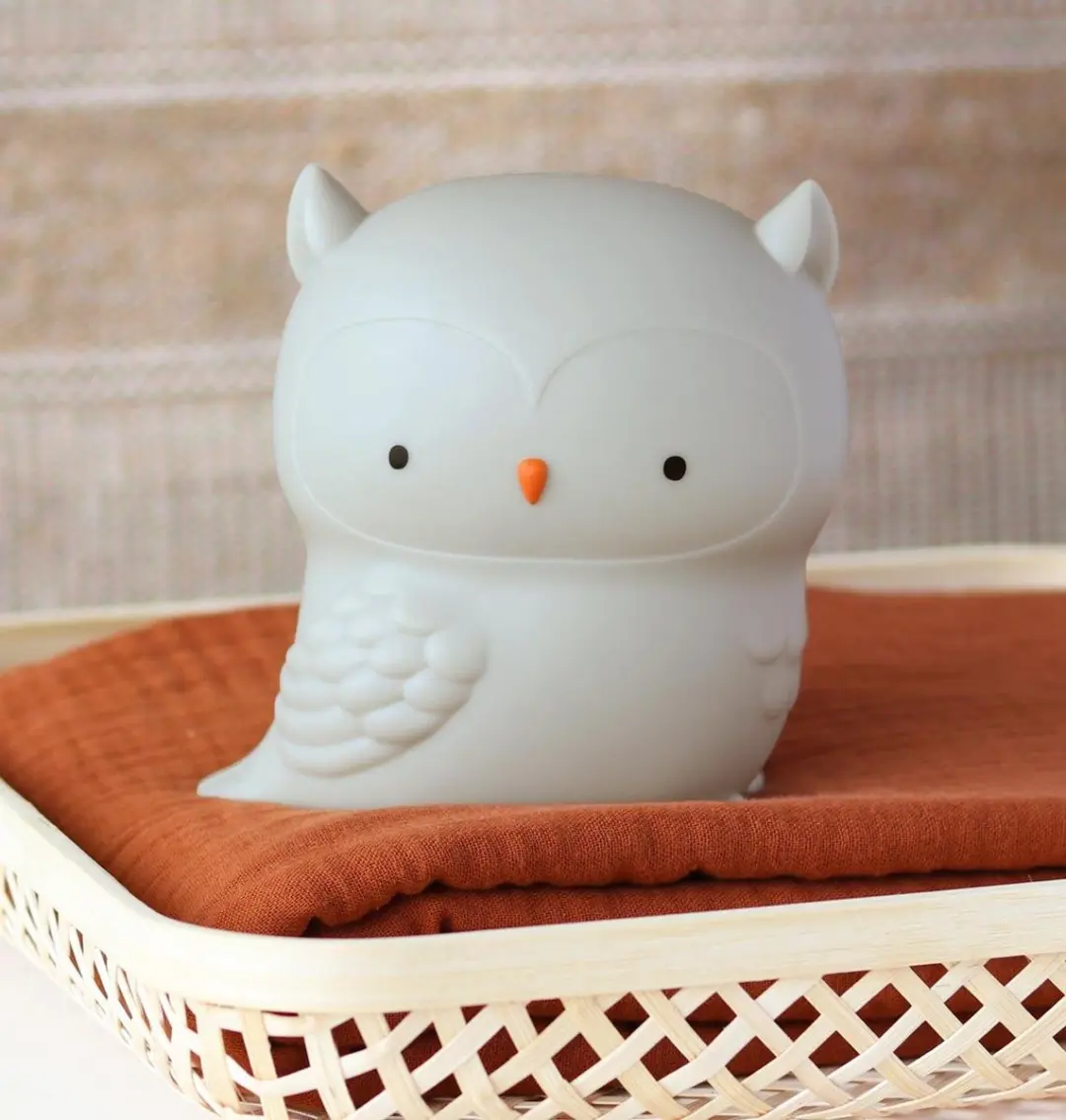 A Little Lovely Company Uil Kinderlampje - Grijs - 3x AAA