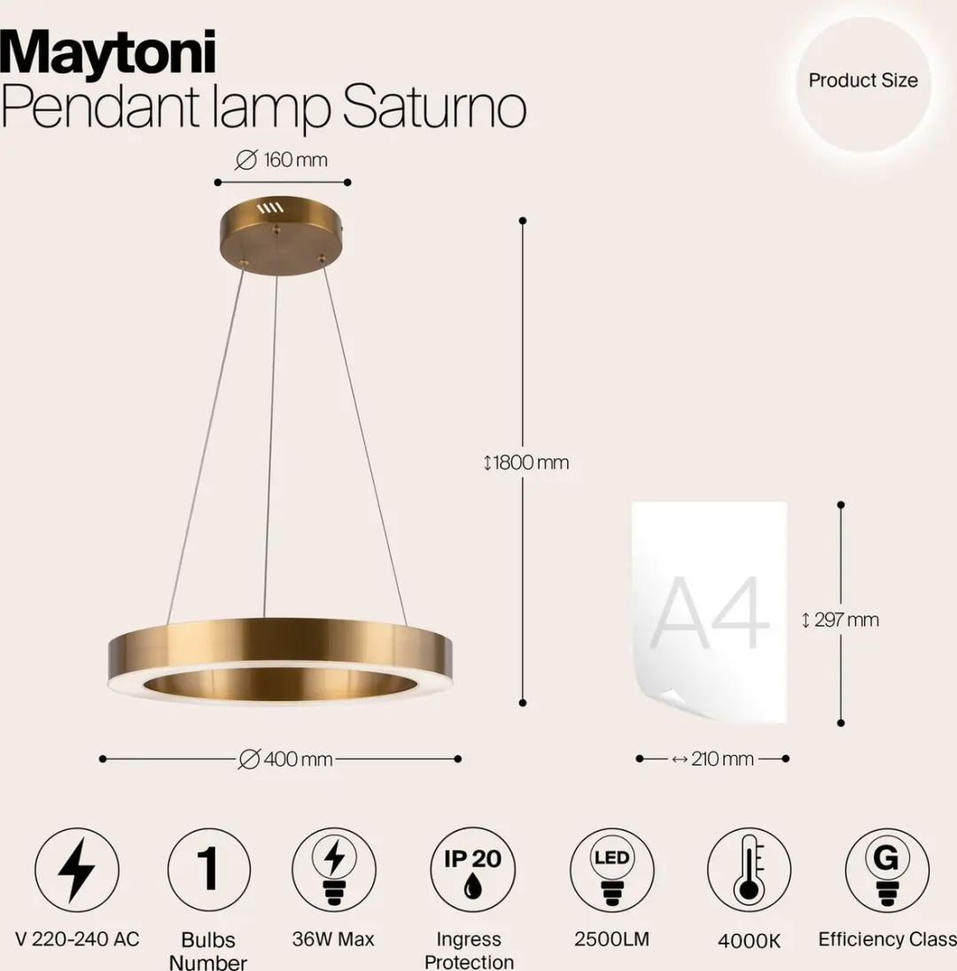 Maytoni Hanglamp Saturno Ø40