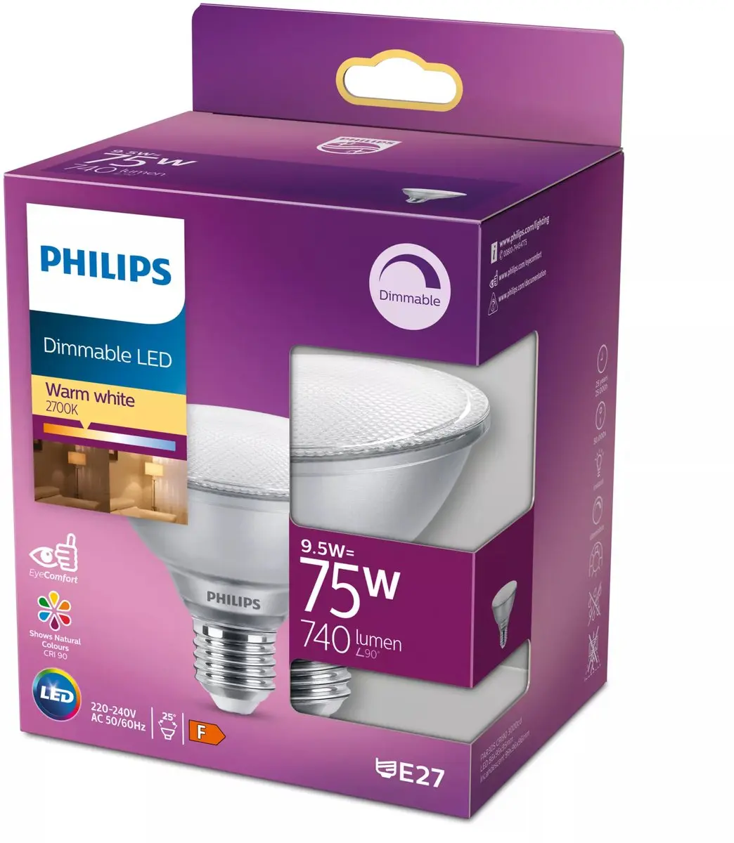Philips Master Waarde PAR30S LED Spot 9.5W 2700K - Zilver
