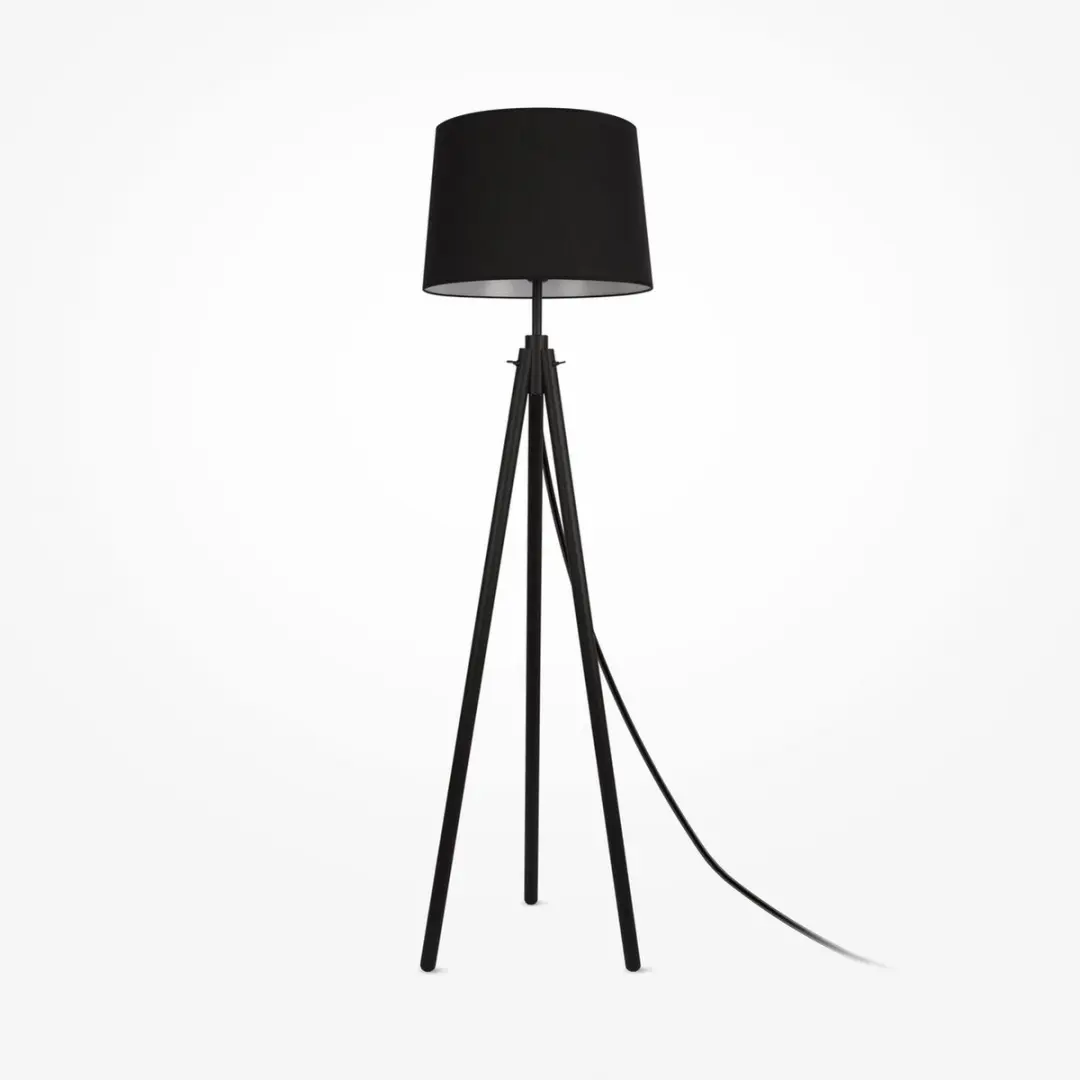 Maytoni Calvin Vloerlamp - Ø44cm - Zwart