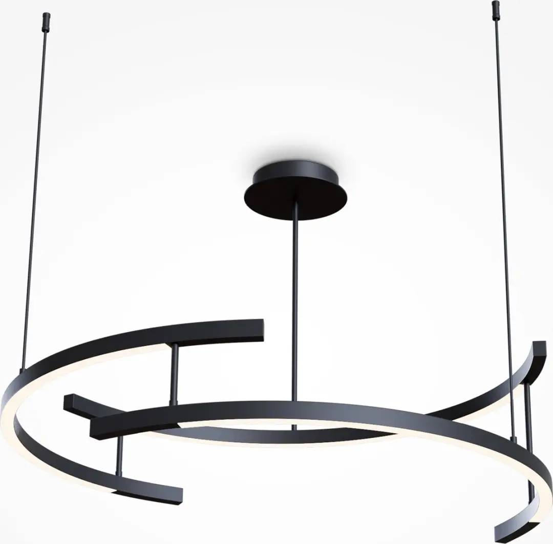 Maytoni Hanglamp Line Zwart - 3x52W - Ø83cm