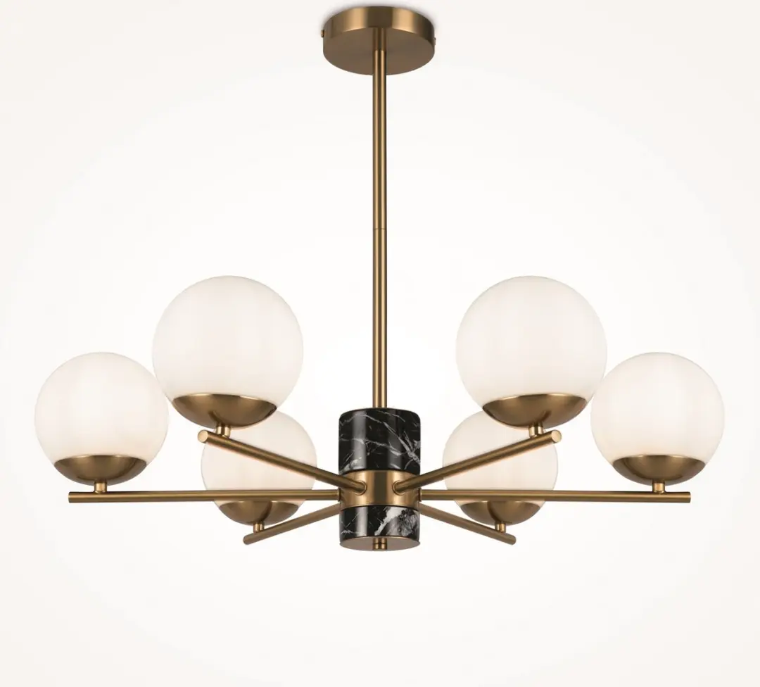 Maytoni Marble Hanglamp - 6x60W - Ø67cm - Goud