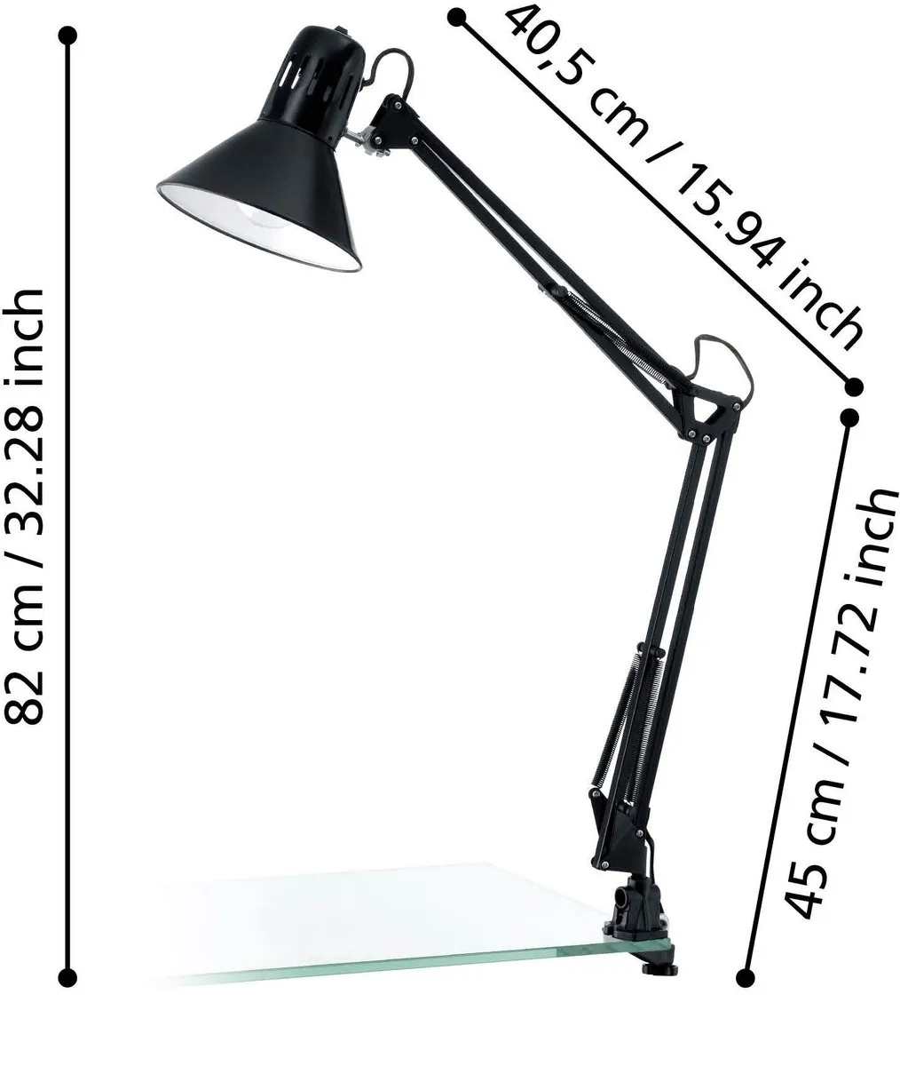 Eglo Firmo Tafellamp E27 - 73 cm - Zwart Glanzend - afbeelding 6 van 6