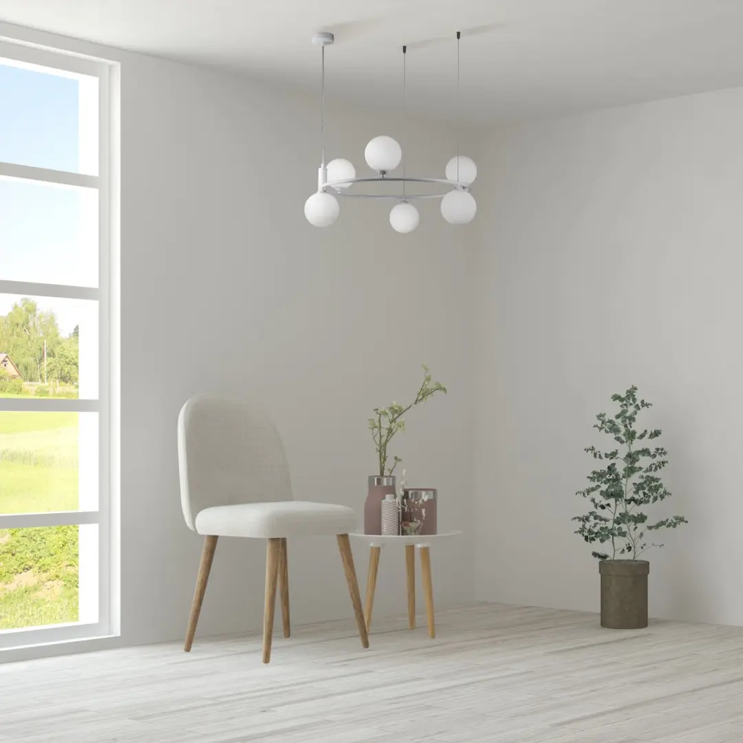Maytoni Ring Hanglamp - 6x25W - Ø58cm - Wit