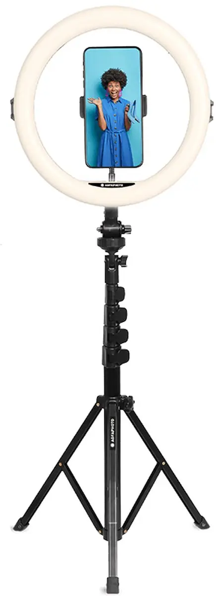 AgfaPhoto Ringlamp 11" met Statief 155cm - Bluetooth Remote