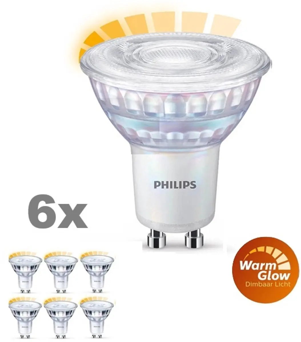 Philips GU10 LED-lamp Warm Glow 6 Stuks