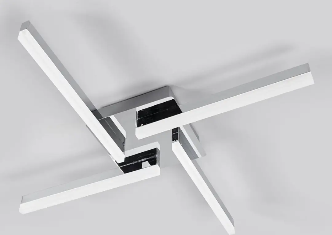 Lindby Plafondlamp Badkamer 4-lichts - Chroom/Wit - IP44