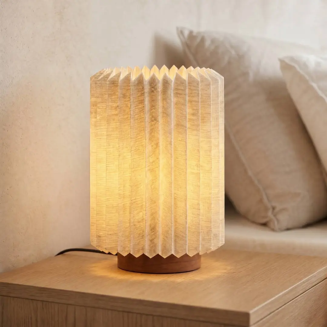 Lindby Tafellamp Walnoothout Lichtgrijs 1 Lichtpunt