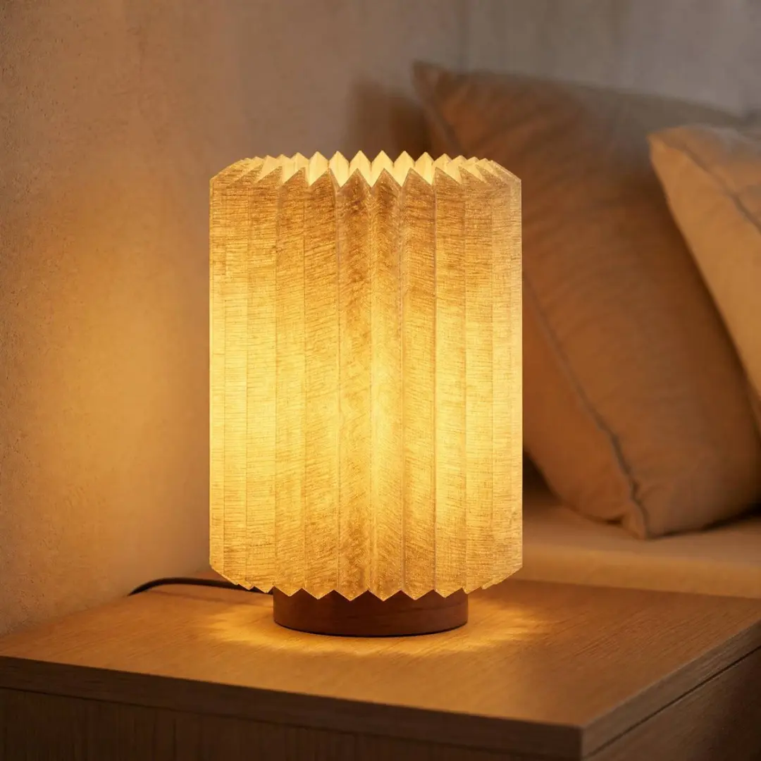Lindby Tafellamp Walnoothout Lichtgrijs 1 Lichtpunt - E27