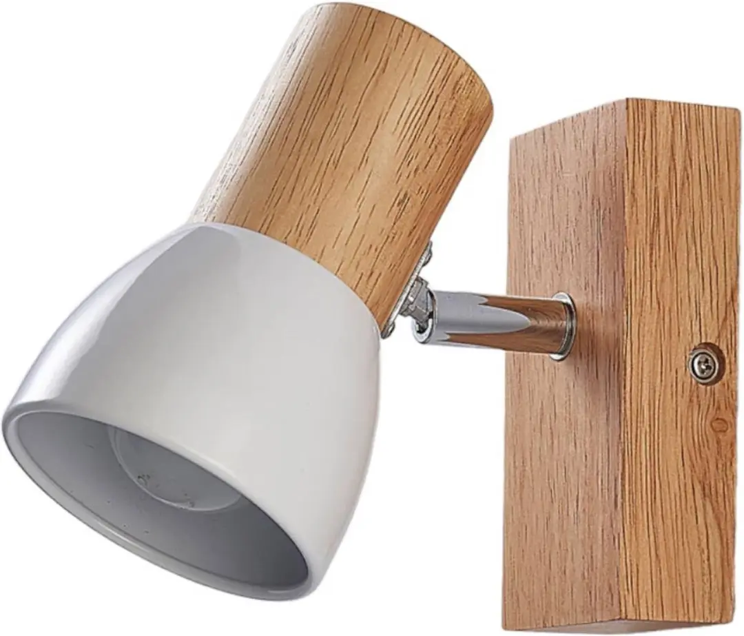 Lindby Thorin+ Wandlamp Hout Wit - 1 Lichtpunt