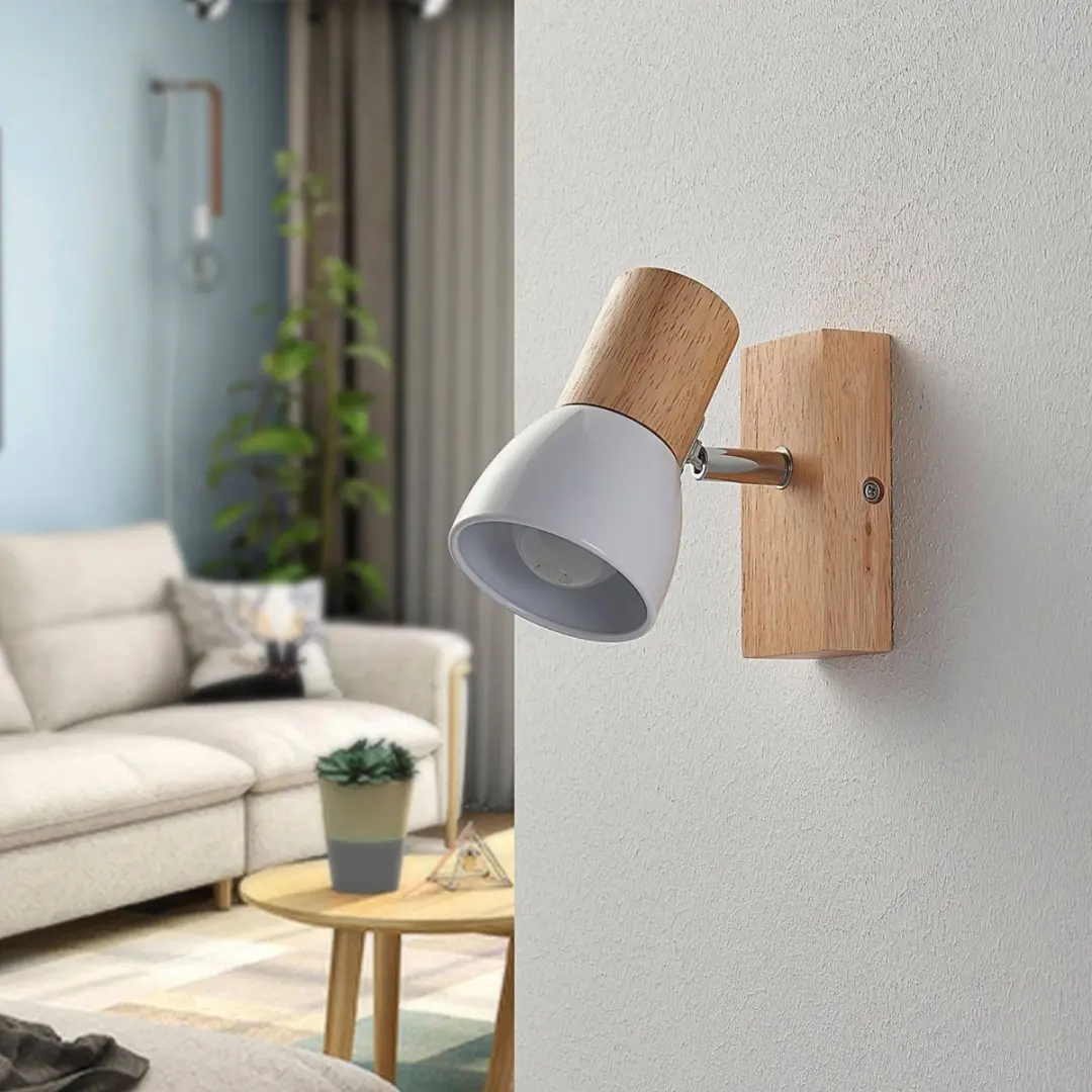 Lindby Thorin+ Wandlamp Hout Wit - 1 Lichtpunt