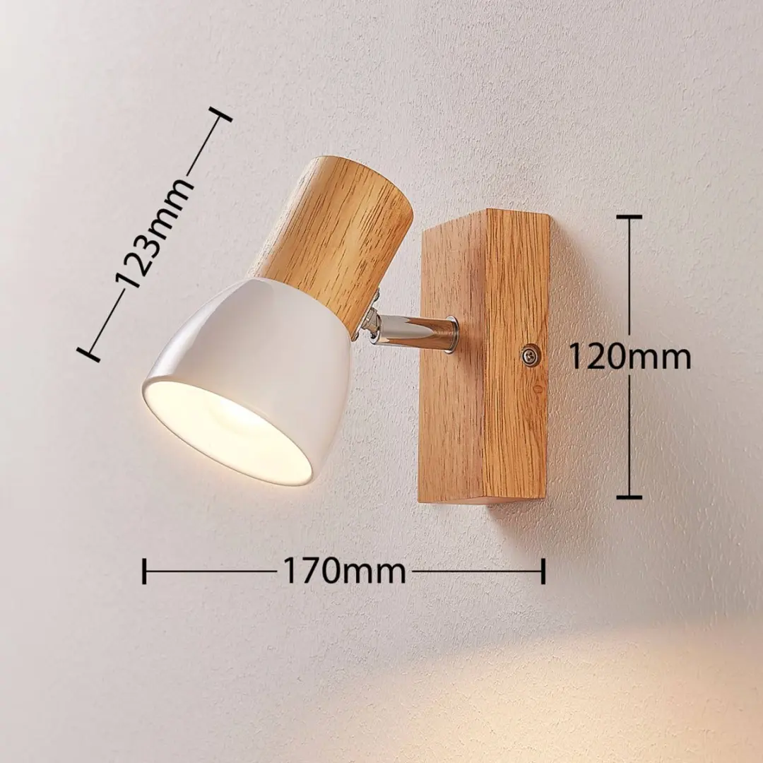 Lindby Thorin+ Wandlamp Hout Wit - 1 Lichtpunt