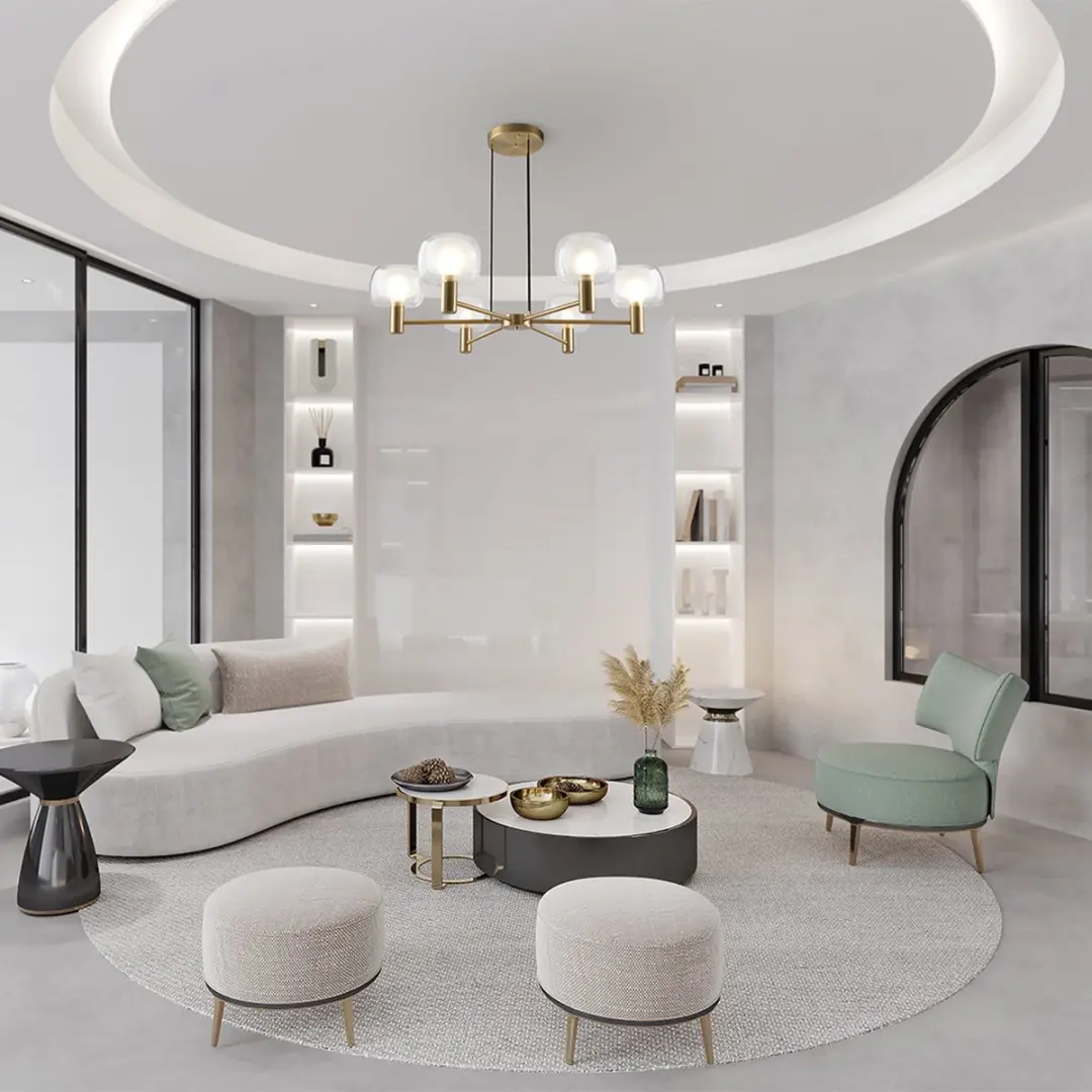 Maytoni Vision Hanglamp Goud - 6x60W - Ø96cm
