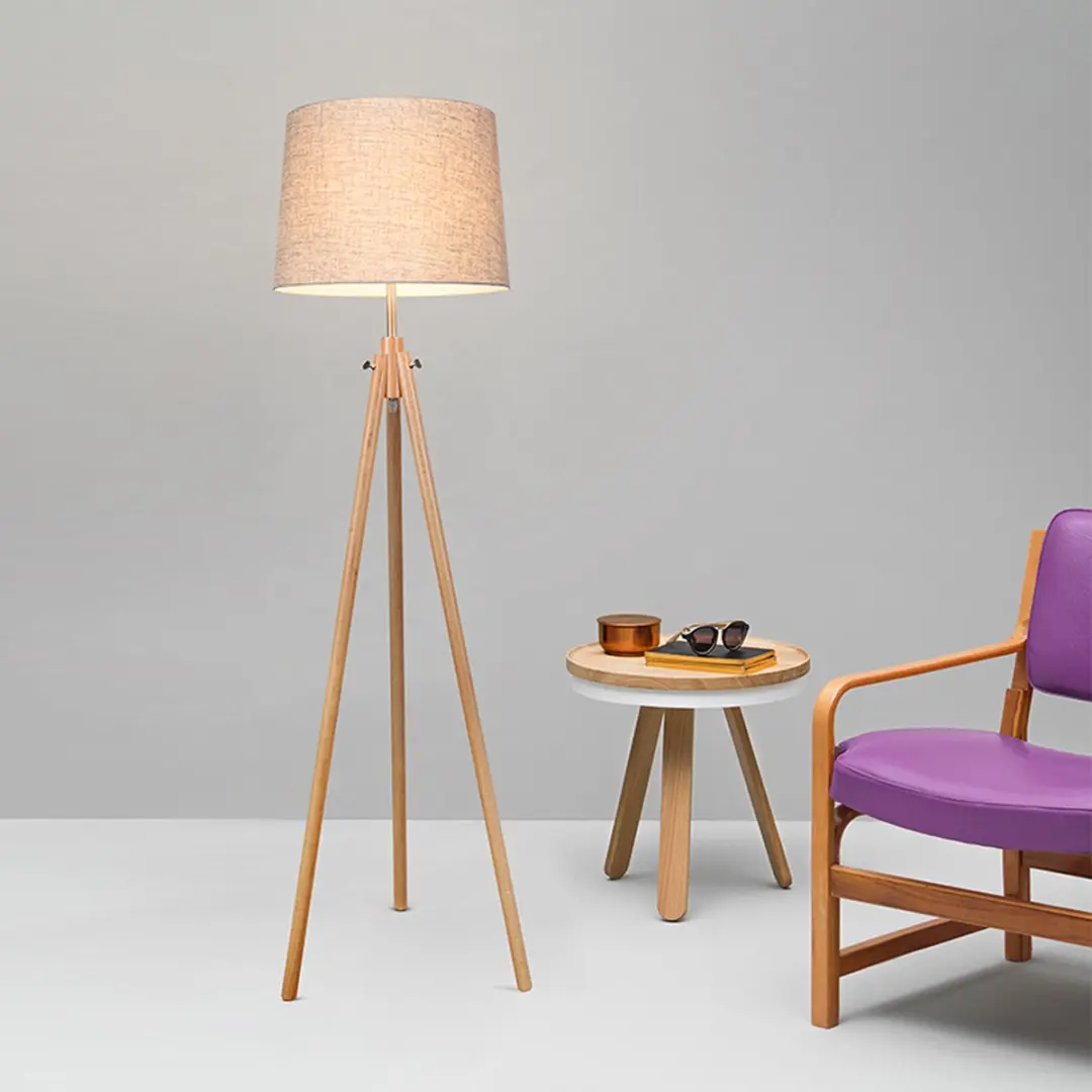Maytoni Calvin Vloerlamp - Ø51cm - Beige