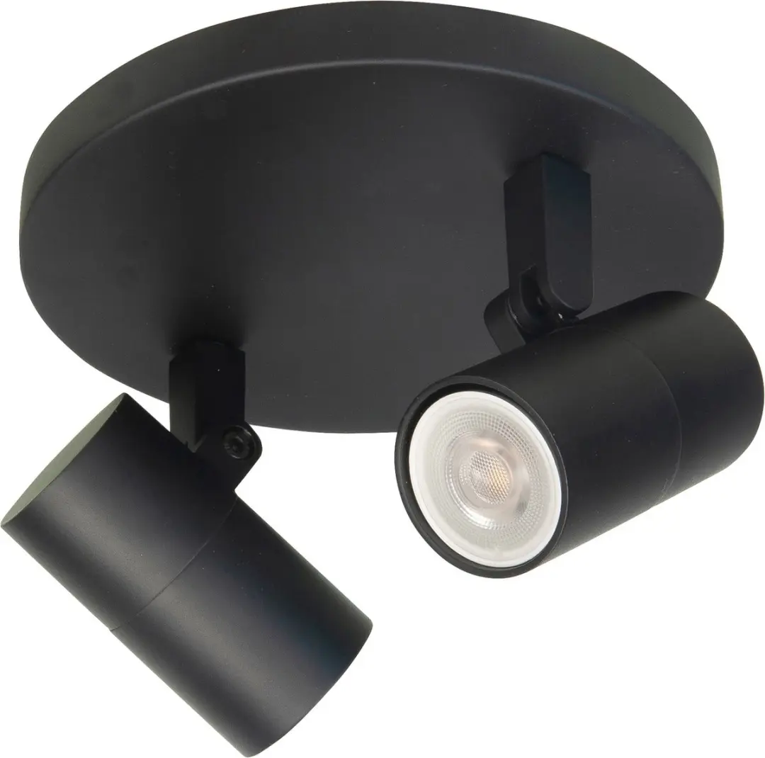 Highlight Piccolo Opbouwspot GU10 - 2-voudig - Ø15cm - Zwart/Messing