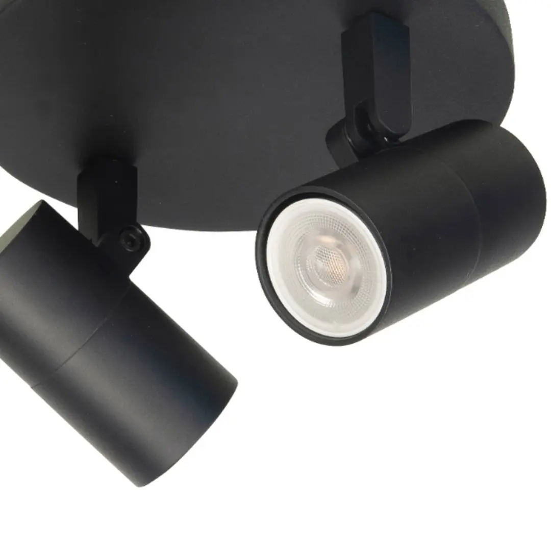 Highlight Piccolo Opbouwspot GU10 - 2-voudig - Ø15cm - Zwart/Messing
