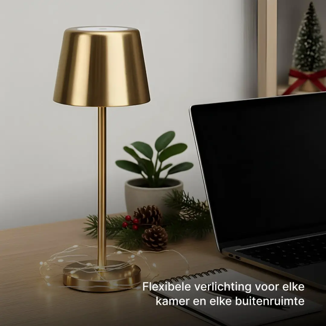 Brilliant Xaana Oplaadbare LED Tafellamp 4W - 3 Stepdim - IP44 Goud