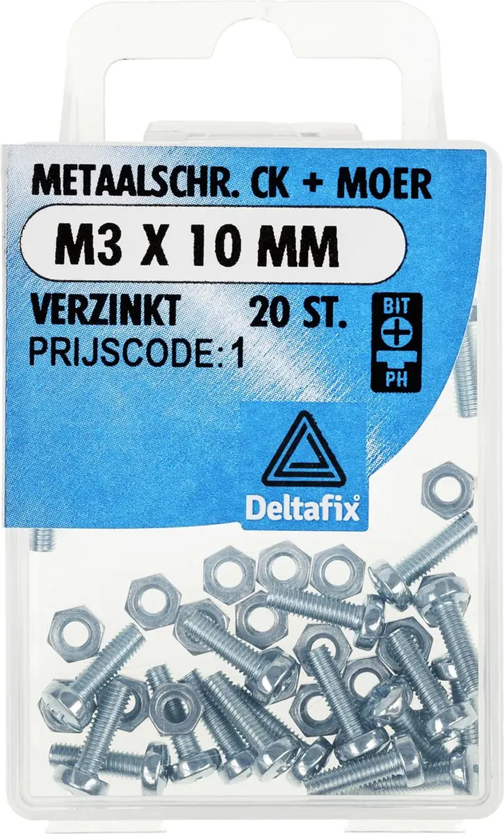 Deltafix Metaalschroeven M3x10mm - 20 Stuks