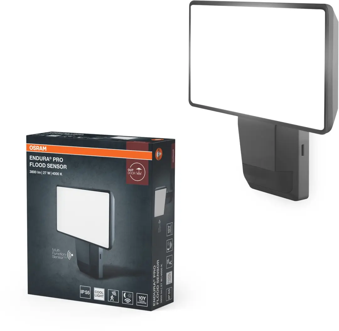 Osram Endura Pro Flood Sensor 27W 4000K - Donkergrijs