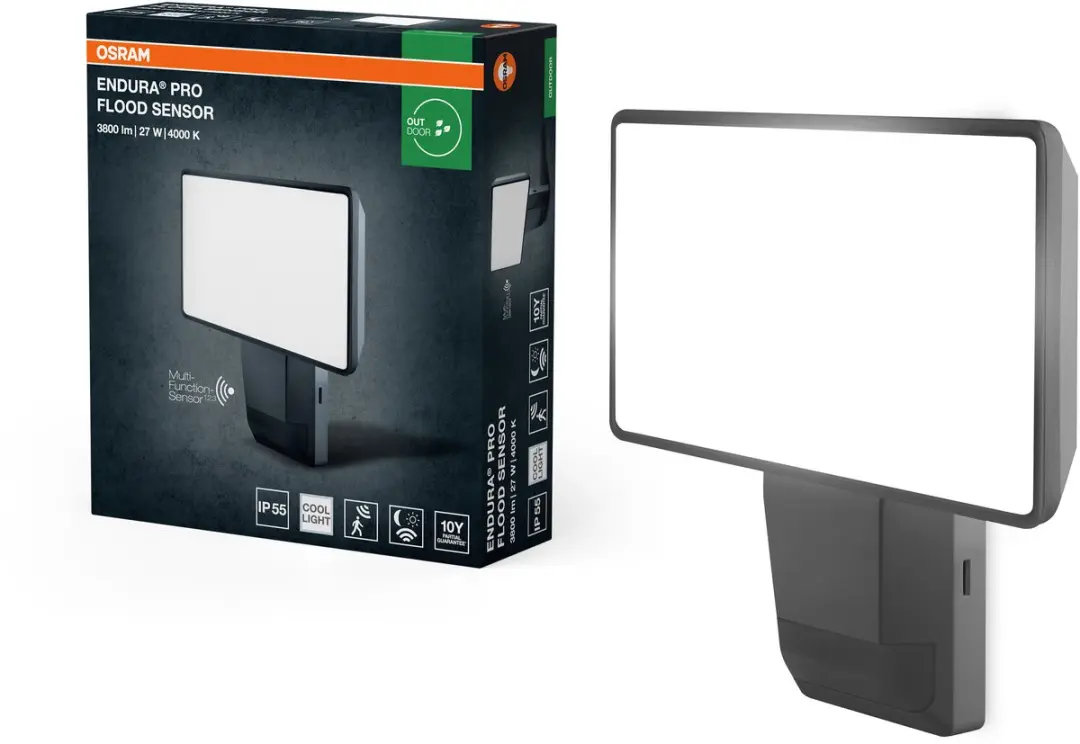 Osram Endura Pro Flood Sensor 27W 4000K - Donkergrijs