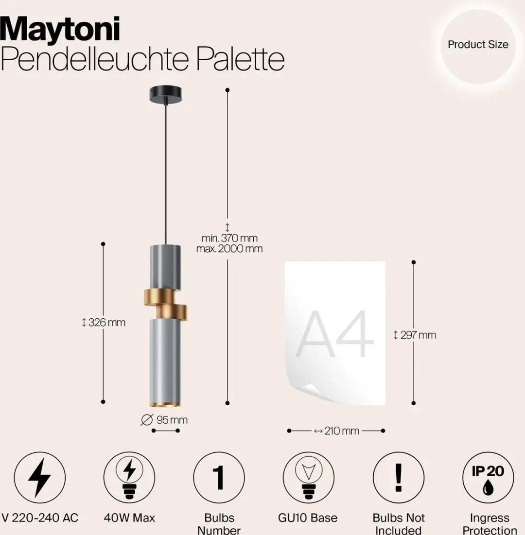 Maytoni Hanglamp Palette Ø9,5cm