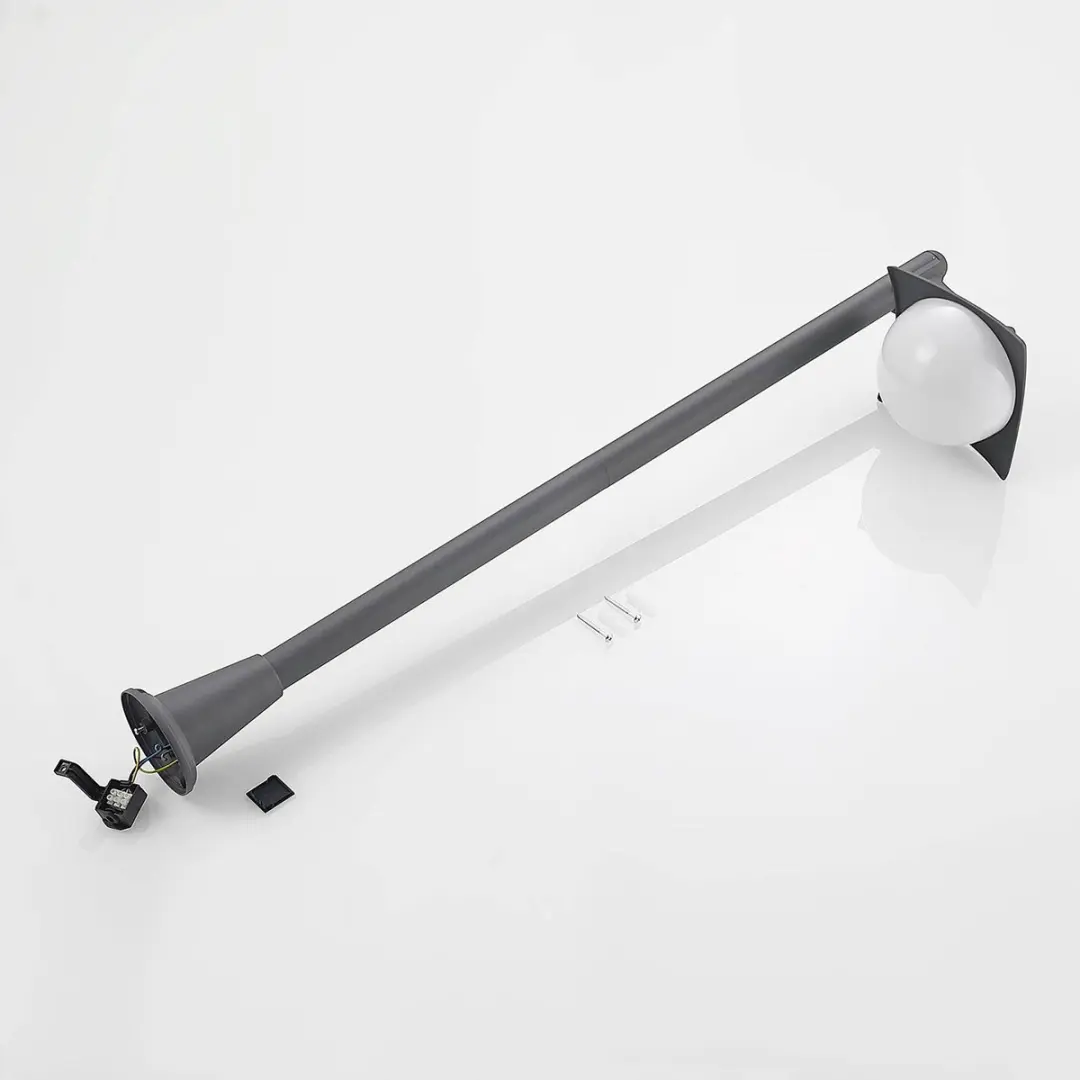Lindby Tuinpadverlichting Aluminium Glas 60W E27 - Donkergrijs/Wit