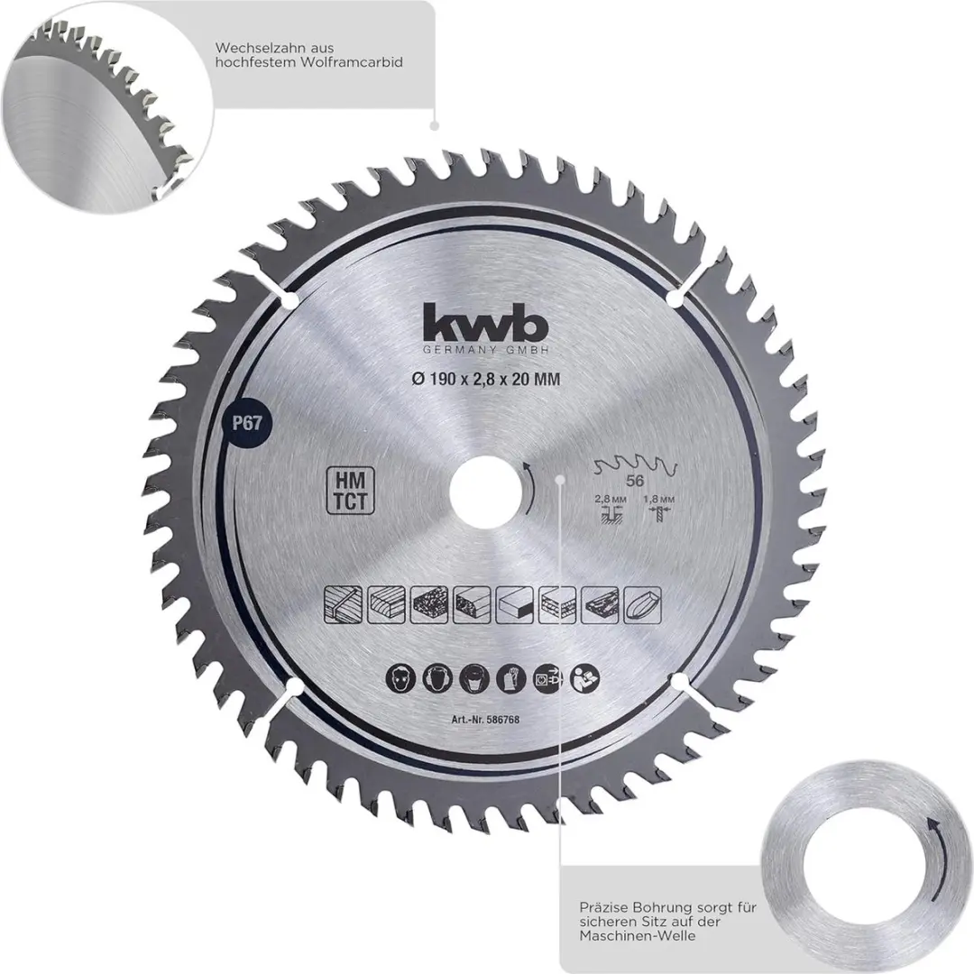 KWB Cirkelzaagblad 150x16mm - 48 Tanden - Hardmetalen punt