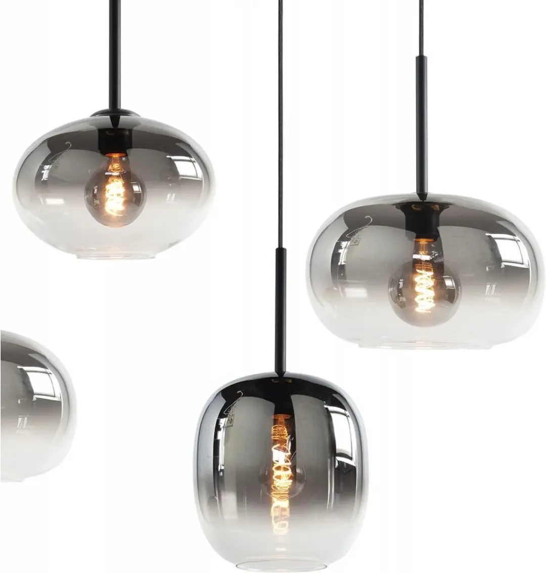 Highlight Bellini Hanglamp 6L 120cm - Zwart/Smoke