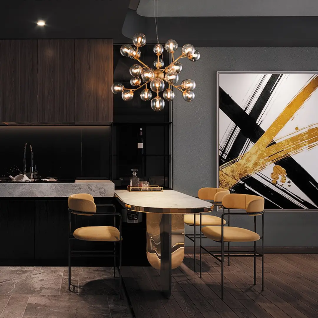 Maytoni Dallas Hanglamp - Goud - Ø65cm