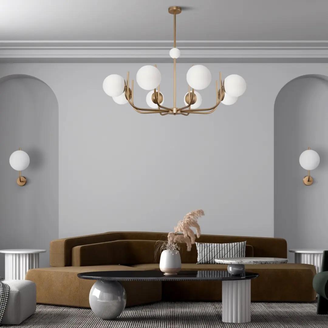 Maytoni Hanglamp Rendez-vous Messing - Ø103cm - 8 Lichtpunten