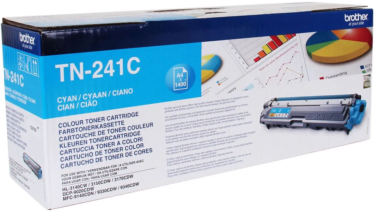 Brother TN-241C Cyaan Toner - 2500 pagina's