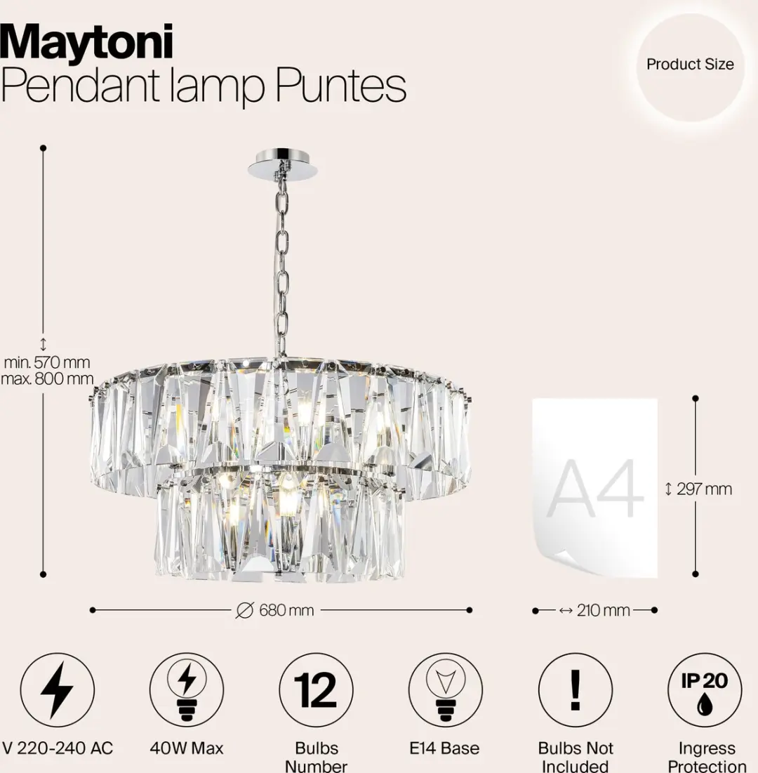 Maytoni Hanglamp Puntes Ø68cm
