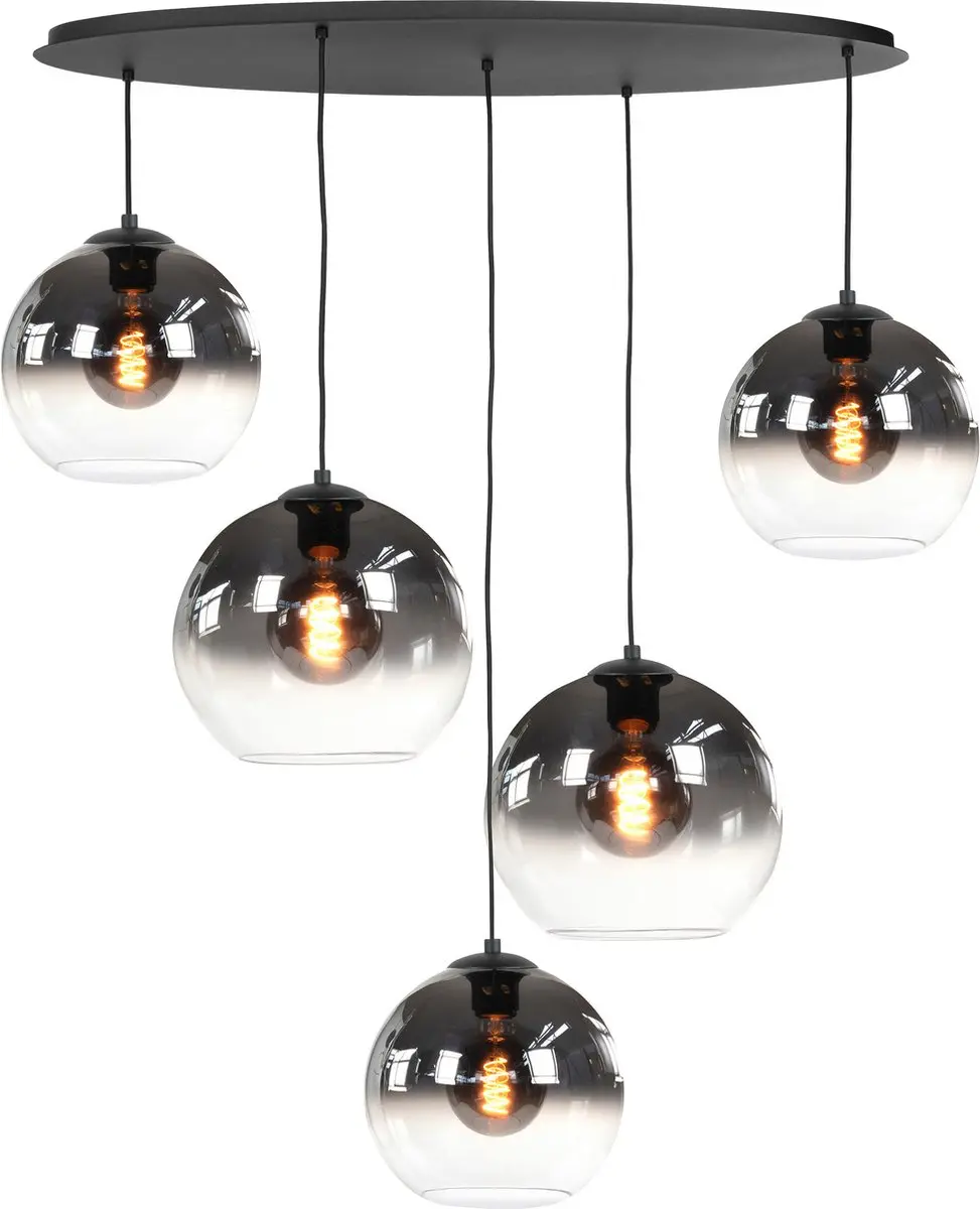 Highlight Fantasy Globe Hanglamp - 5 Lichtpunten - Zwart