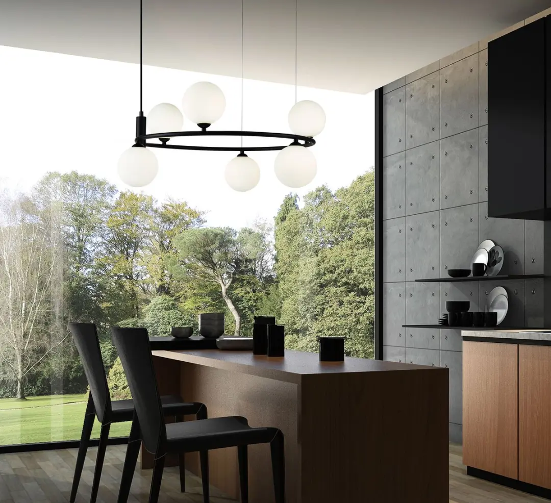 Maytoni Ring Hanglamp - 6x25W - Ø58cm - Zwart