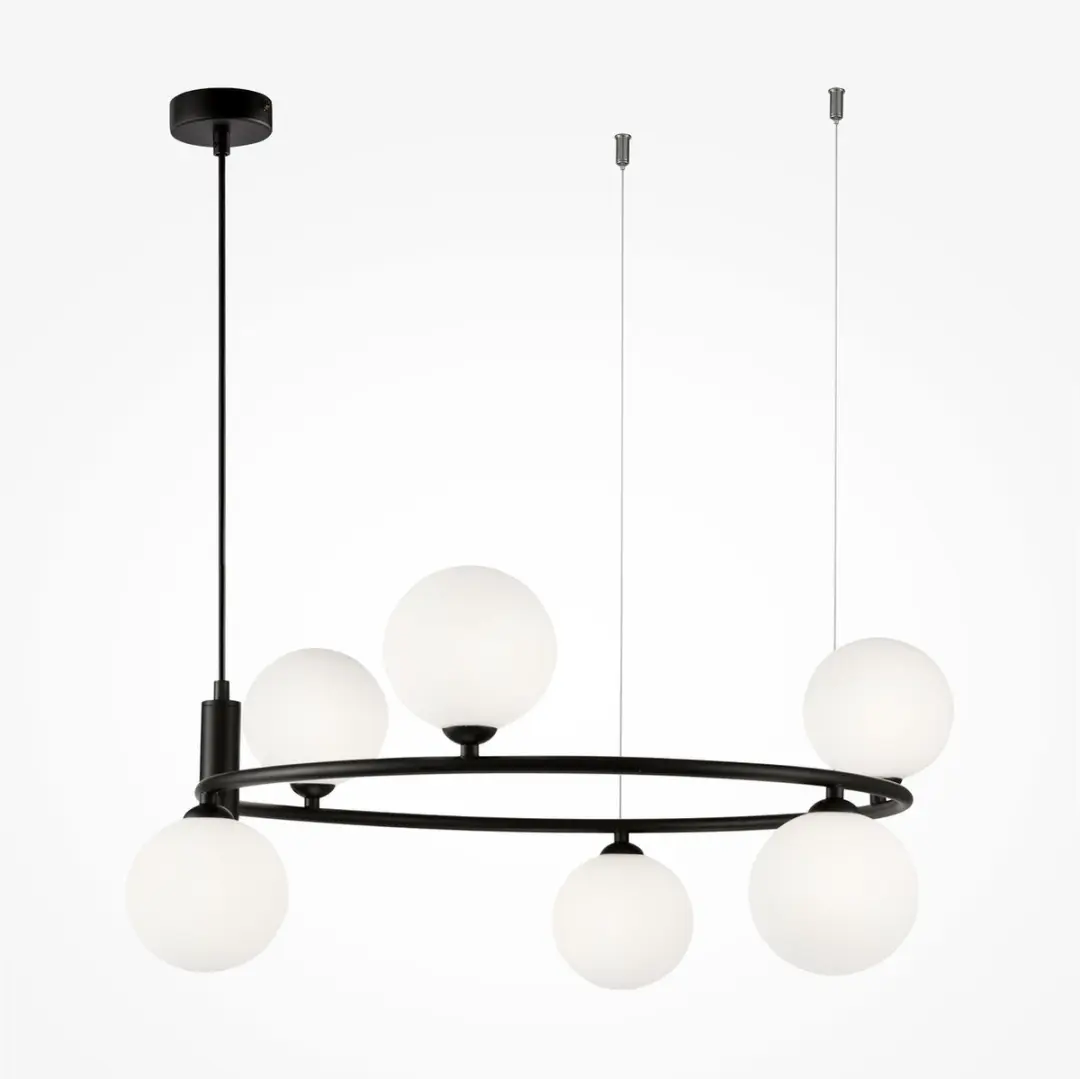 Maytoni Ring Hanglamp - 6x25W - Ø58cm - Zwart