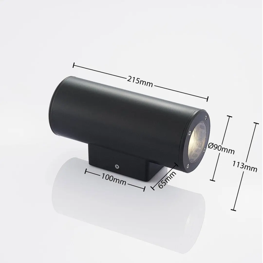 Lindby Wandlamp Buiten 2-Lichts GU10 - Donkergrijs