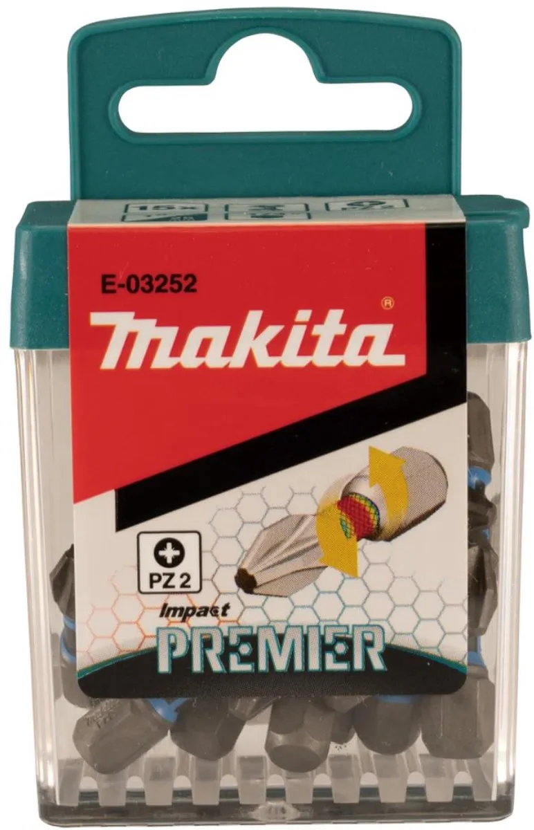 Makita E-03252 Slagschroefbits PZ2x25mm Impact Premier - 15 Stuks