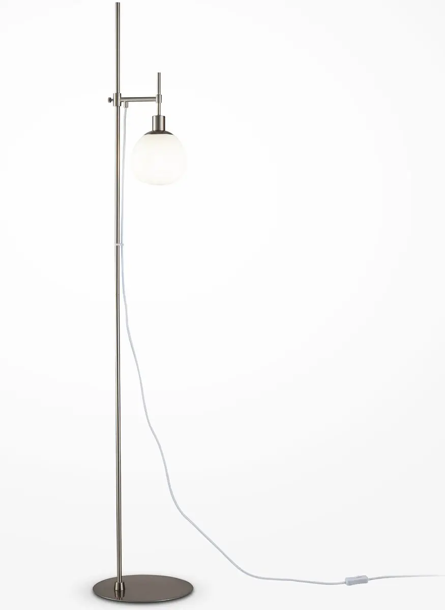 Maytoni Erich Vloerlamp - Ø25cm - Nikkel