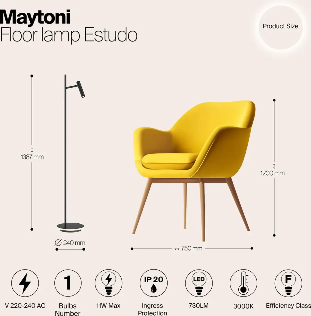 Maytoni Estudo Vloerlamp