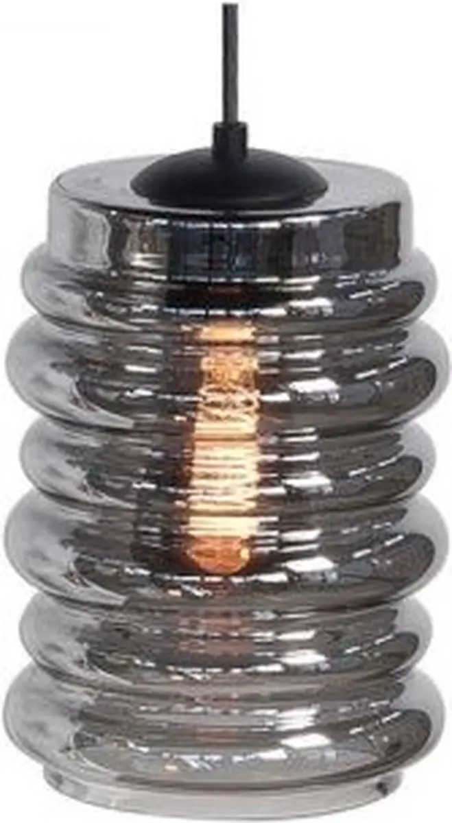 Highlight Fantasy Hanglamp Smoke Glas - 5 Lichtpunten - Zwart