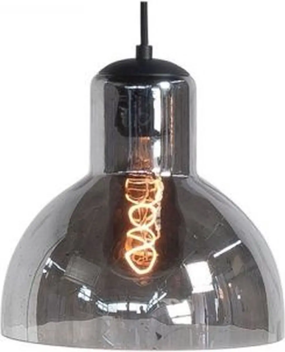 Highlight Fantasy Hanglamp Smoke Glas - 5 Lichtpunten - Zwart